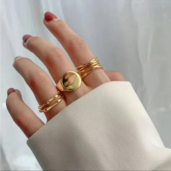 - ⭐️#28 New Gold over 925 Sterling Silver Double Bar Ring - Picture 5 of 8